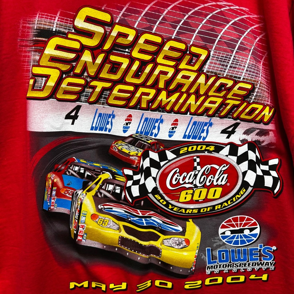 NASCAR Coca-Cola 600 T-Shirt Mens XL Red Racing Speedway Motorsports 2004‎ VTG